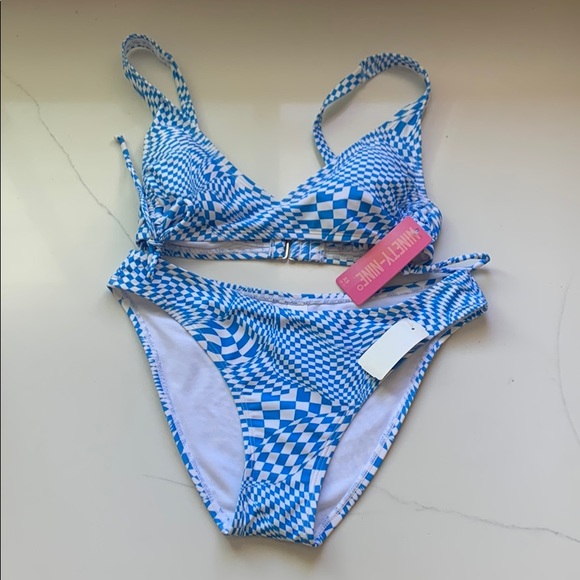 New blue and white checkered bathing suit - Picture 1 of 5
